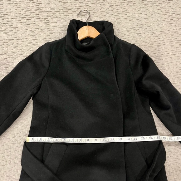 NWT Ann Taylor XXSP Black Petite Wool Blend Belted
Funnel Neck Coat - Picture 14 of 14